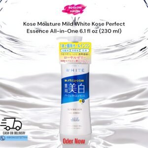 Kose Moisture Mild White Kose Perfect Essence All-in-One bottle front view with Japanese text
