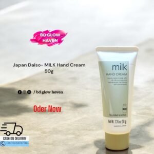 Japan Daiso MILK Hand Cream 50g – Gentle, nourishing hand moisturizer enriched with milk compounds