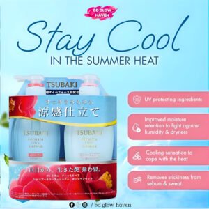 SHISEIDO TSUBAKI Premium Cool Shampoo and Conditioner – 450ml Each – Japanese Cooling Hair Care Set