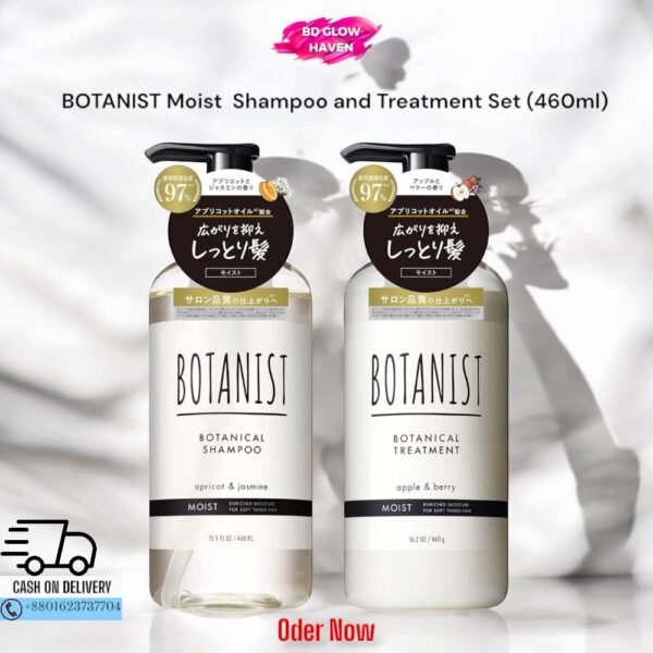 BOTANIST Moist Shampoo and Treatment Set 460ml – Apricot Jasmine & Apple Berry – BD Glow Haven