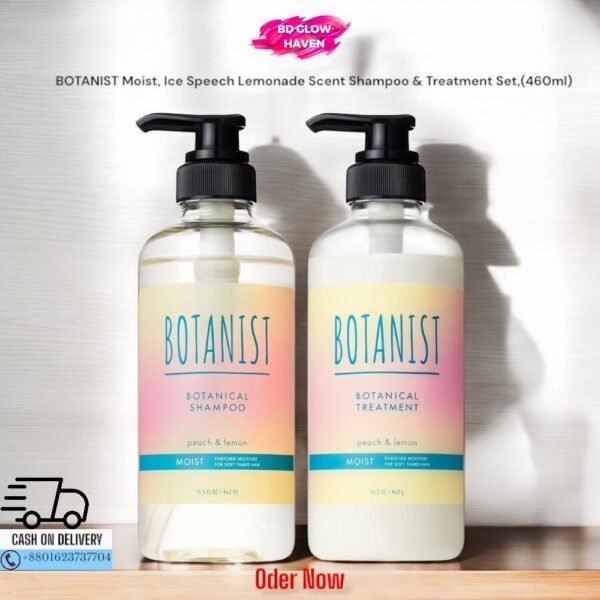 BOTANIST Moist Ice Peach Lemonade Shampoo and Treatment Set 460ml – Peach & Lemon Scent – BD Glow Haven